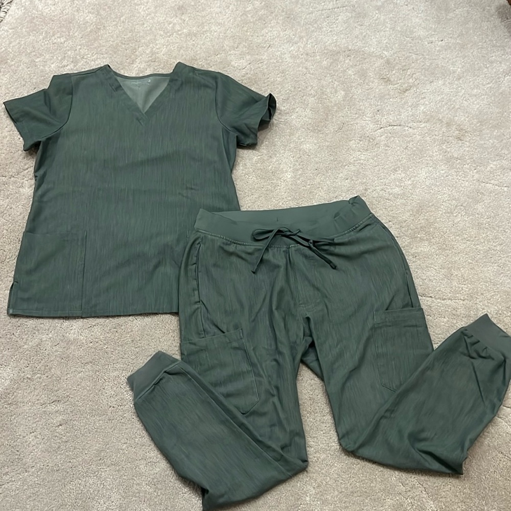 Mandala Olive Green Scrub set